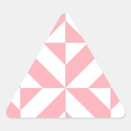 Roze Melon Geometric Deco Cube Patroon Driehoek Sticker (Voorkant)
