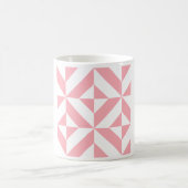 Roze Melon Geometric Deco Cube Patroon Koffiemok (Center)