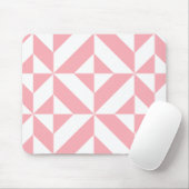Roze Melon Geometric Deco Cube Patroon Muismat (Met muis)