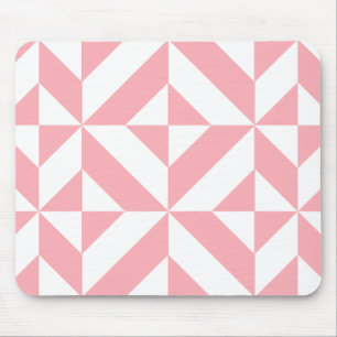 Roze Melon Geometric Deco Cube Patroon Muismat