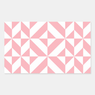 Roze Melon Geometric Deco Cube Patroon Rechthoekige Sticker