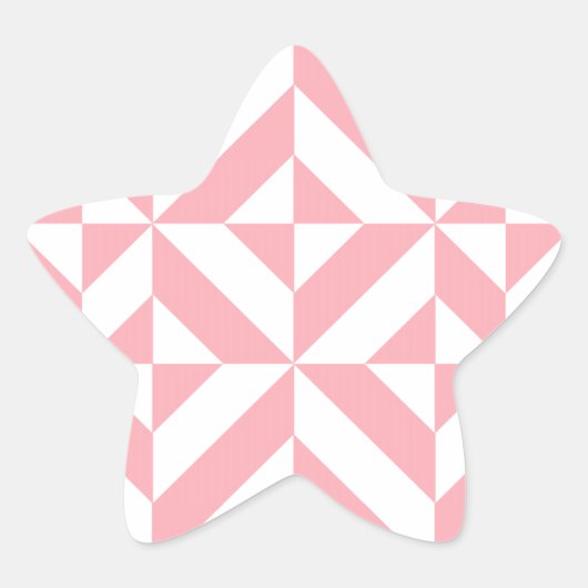Roze Melon Geometric Deco Cube Patroon Ster Sticker (Voorkant)