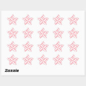 Roze Melon Geometric Deco Cube Patroon Ster Sticker (Vel)