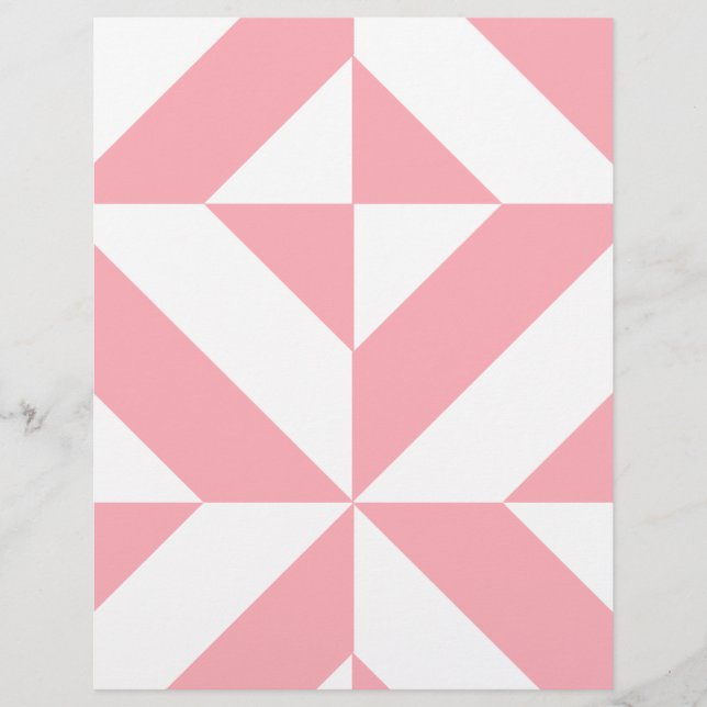 Roze Melon Geometric Deco Cube Scrapbook Paper (Voorkant)