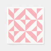 Roze Melon Geometric Deco Pattern Servetten (Voorkant)