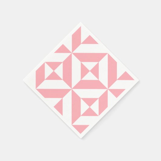 Roze Melon Geometric Deco Pattern Servetten (Hoek)