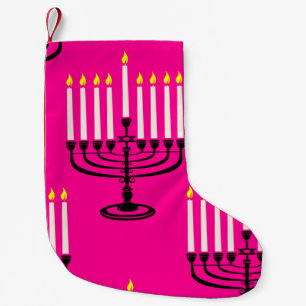 roze menorah hanukkah purim joodse krant kleine kerstsok