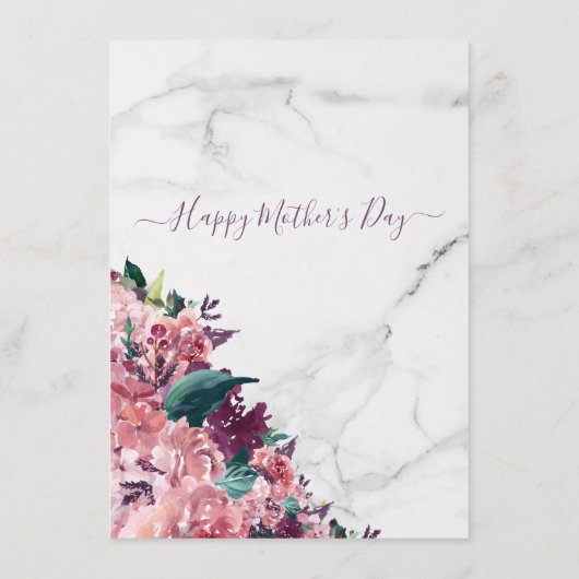 roze menu Moederdag van Floral Marmer (Achterkant)