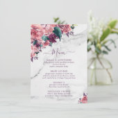 roze menu Moederdag van Floral Marmer (Staand voorkant)