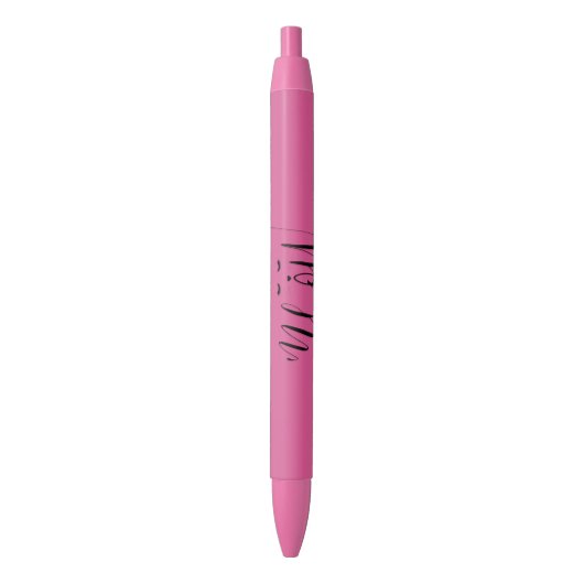 Roze Meow Kat Zwarte Inkt Pen (Voorkant Verticaal)