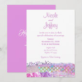Roze Mermaid Elegant Wedding Invitation Kaart (Voorkant / Achterkant)