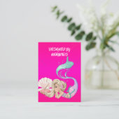 Roze Mermaid Ketting Display Visitekaartje (Staand voorkant)