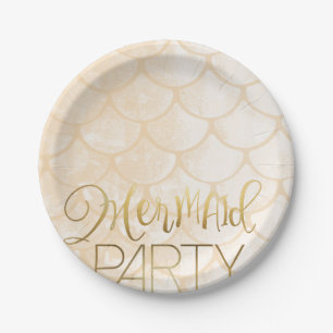 Roze Mermaid Party Onder het Zee "Birthday" Papieren Bordje