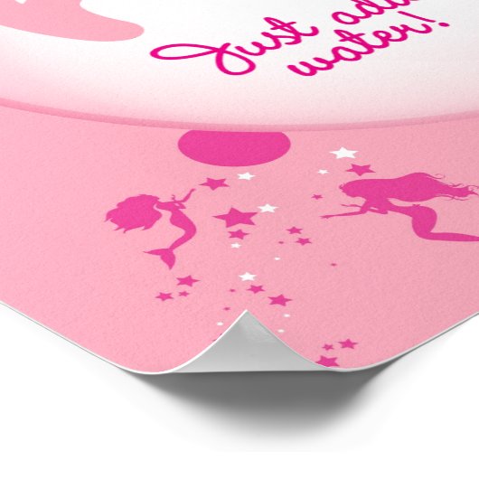 Roze Mermaid Pattern Poster (Hoek)