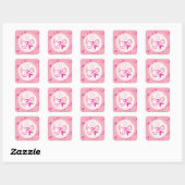 Roze Mermaid Pattern Vierkante Sticker (Vel)