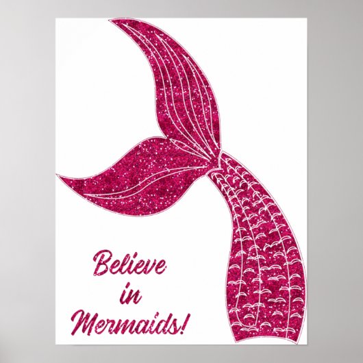 Roze mermaid Tail Poster (Voorkant)