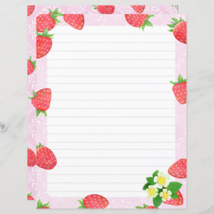 Roze, met aardbeien besproeid papier