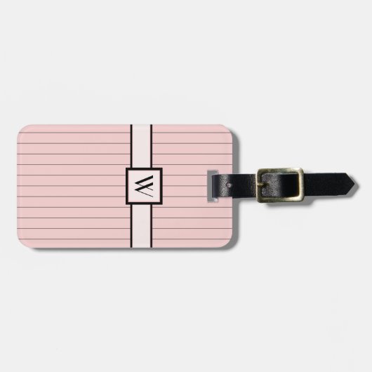 Roze met Bagagelabel van Black Pinstripes (Voorkant horizontaal)