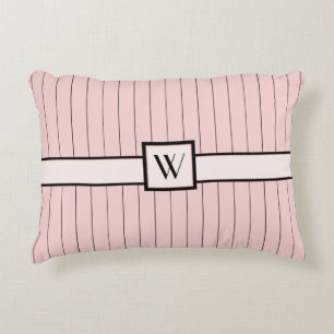Roze met Black Pinstripes Accent Pillow Kussen