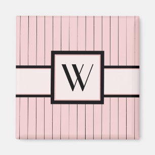 Roze met Black Pinstripes Magnet Magneet
