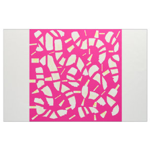 Roze met bleek geel grote motieven stof