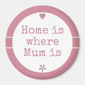 Roze met bloem en citaat thuis magneet (Voorkant)