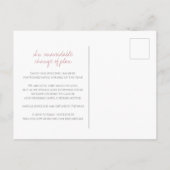 Roze met de hand getekend blad monogram trouw annu aankondigingskaart (Achterkant)