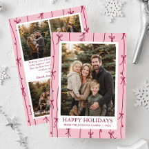 Roze met de hand getekende strik Kerstmis familief
