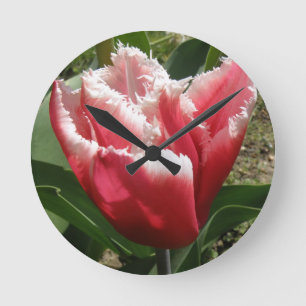 Roze, met de rand gevulde wandklok ronde klok
