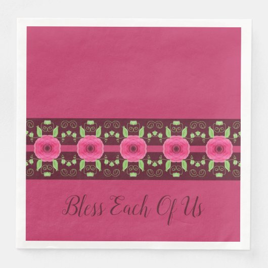 Roze met Floral Servet (Voorkant)