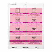 Roze met gemarkeerde merknaam Verzendlabel (Full Sheet)