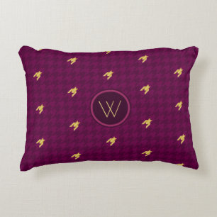 Roze met Gold Accent Houndstooth Accent Pillow Kussen
