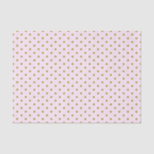 Roze met Gold Polka Dots Tissuepapier (Voorkant)