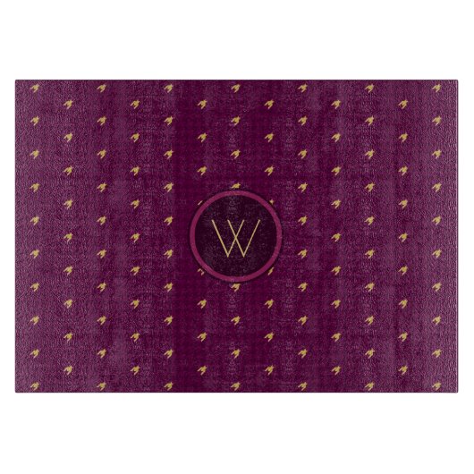 Roze met gouden accent Houndstooth snijplank (Voorkant)