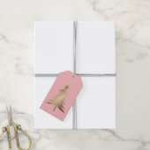 Roze met gouden Label Cadeaulabel (Met Touw)