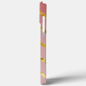 Roze met gouden mousserende lijnen Aangepast Case-Mate iPhone Case (Achterkant / Links)