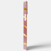 Roze met gouden mousserende lijnen Aangepast Case-Mate iPhone Case (Achterkant / Rechts)