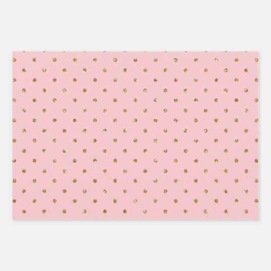 Roze met goudglitter bruiloft inpakpapier vel (Voorkant)