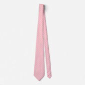 Roze met Ivoor Witte Pinstripes Stropdas (Voorkant)