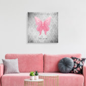 Roze met juwelen versierde vlinder canvas afdruk (Insitu (Woonkamer))