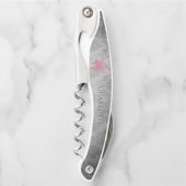 Roze met juwelen versierde vlinder kurkentrekker (Voorkant)