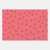 Roze met kerstpapier met rode bessen inpakpapier vel (Voorkant 2)