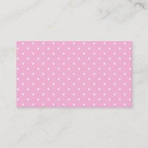 Roze met kleine witte sterren. visitekaartje