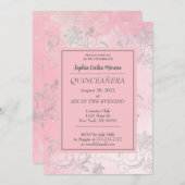 Roze met platte uitnodiging (Voorkant / Achterkant)