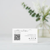 Roze met QR Code Professional Visitekaartje (Staand voorkant)