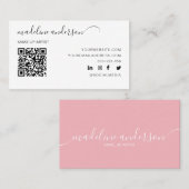 Roze met QR Code Professional Visitekaartje (Voorkant / Achterkant)