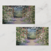Roze, met Roos uitgelijnde weg naar poort, onderbe Visitekaartje (Voorkant / Achterkant)