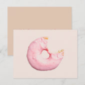 roze met roze bittendop gedrukt briefkaart (Voorkant / Achterkant)