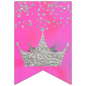 Roze met Silver Crowns Quinceañera Bunting Vlaggetjes (Tweede vlag)