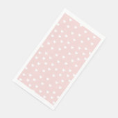 Roze met Witte Harten Servet (Hoek)